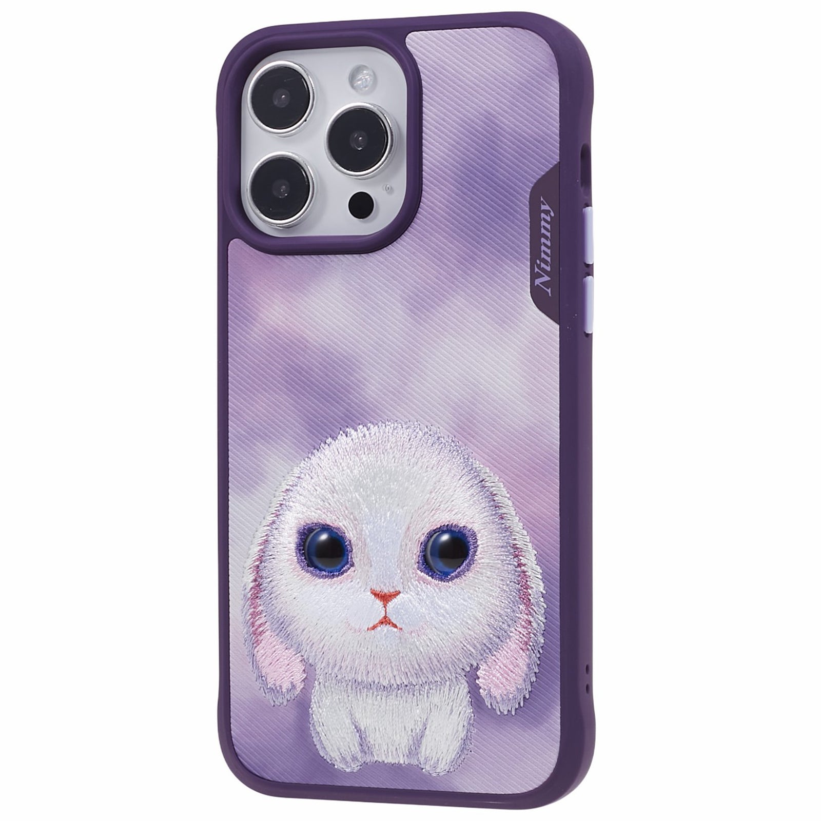NIMMY Big Eyes Pet Series pro iPhone 14 Pro Vyšívací zvířecí ochranný obal PU kůže PC TPU kryt telefonu NIMMY Big Eyes Pet Series pro iPhone 14 Pro Vyšívací zvířecí ochranný obal PU kůže PC TPU kryt telefonu